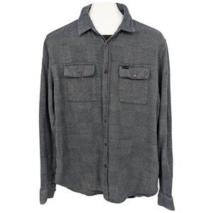 Kr3w Krew Button Up Shirt Men Size L Herringbone Flannel Skater Streetwear Urban